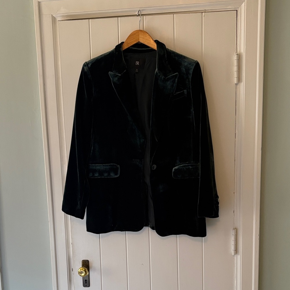 Banana Republic Green Velvet Blazer